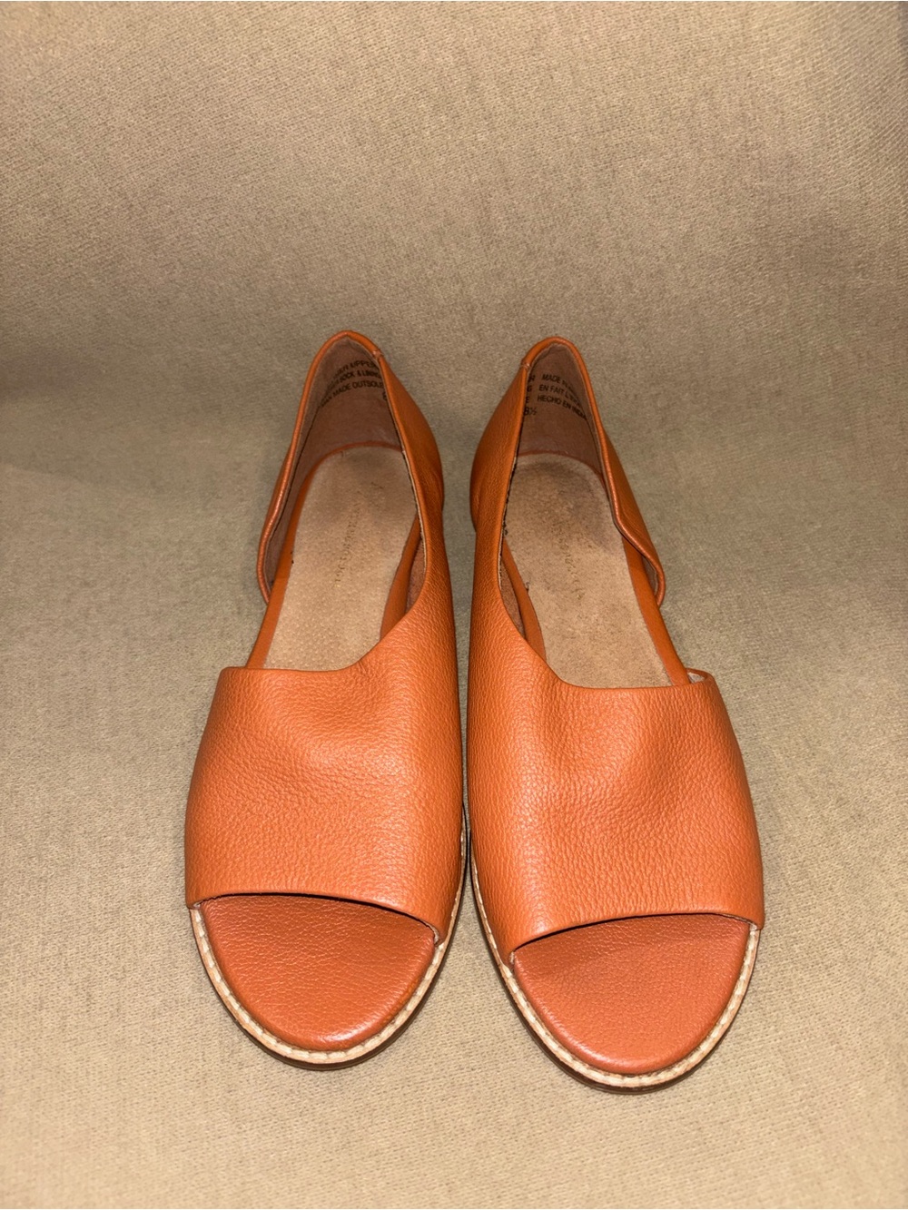 Anthropologie Women's Open-Toe Sandals in Cognac Orange